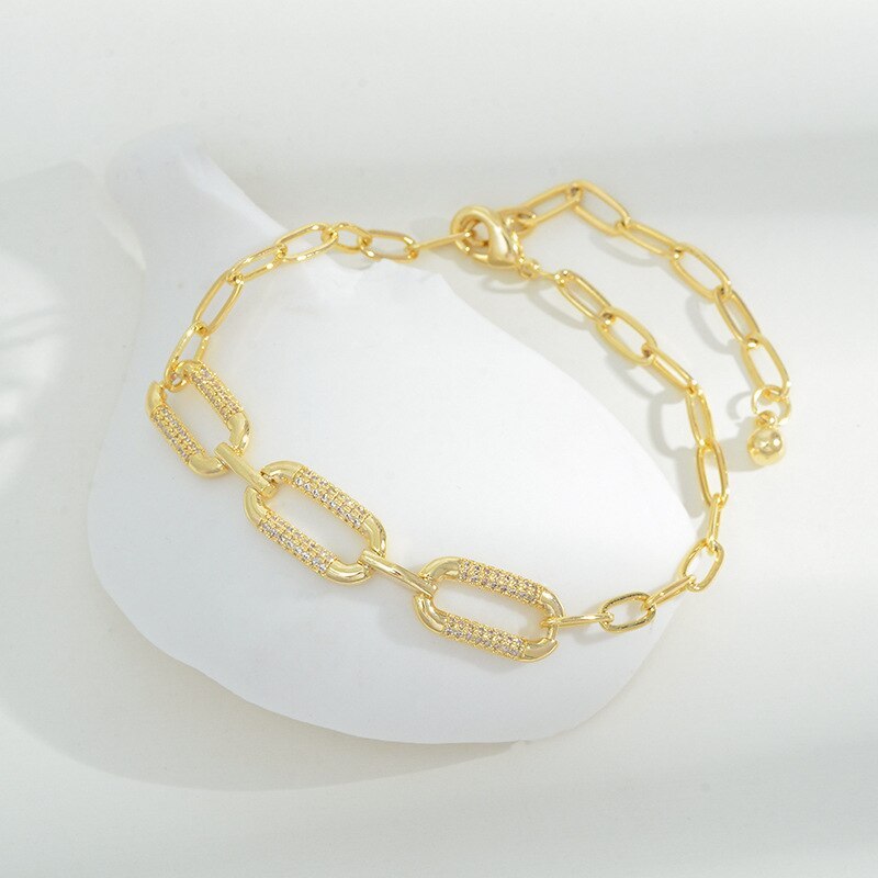 European and American Ins Style Special-Interest Design Geometric Diamond Bracelet Fashion All-Match Pull-out Chain Bracelet