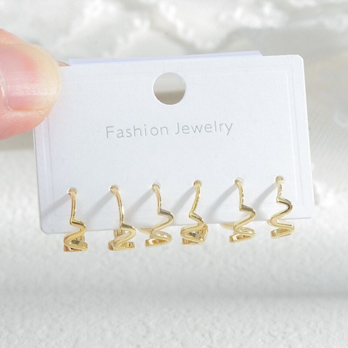 European and American Fashion Copper Plating Real Gold Ear Clip Female Personalized Geometric Earrings Hot Sale Ear Rings