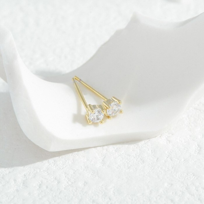Three-Piece Set Combination Sterling Silver Needle Stud Earrings Female One Card Three Pairs Zircon Dolphin Tail Earring
