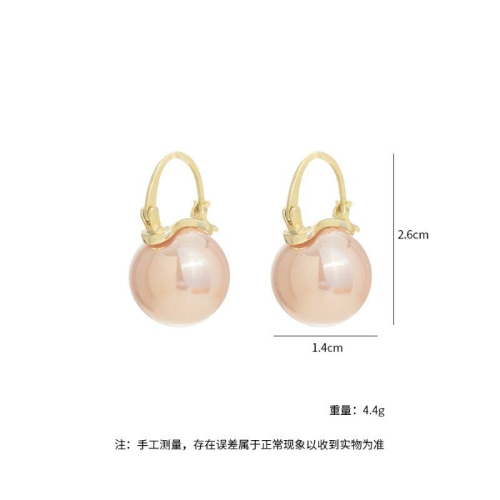 Copper Plated Real Gold Pearl Ear Clip Female Earrings High-Grade Light Luxury Earring Ornament Wholesale