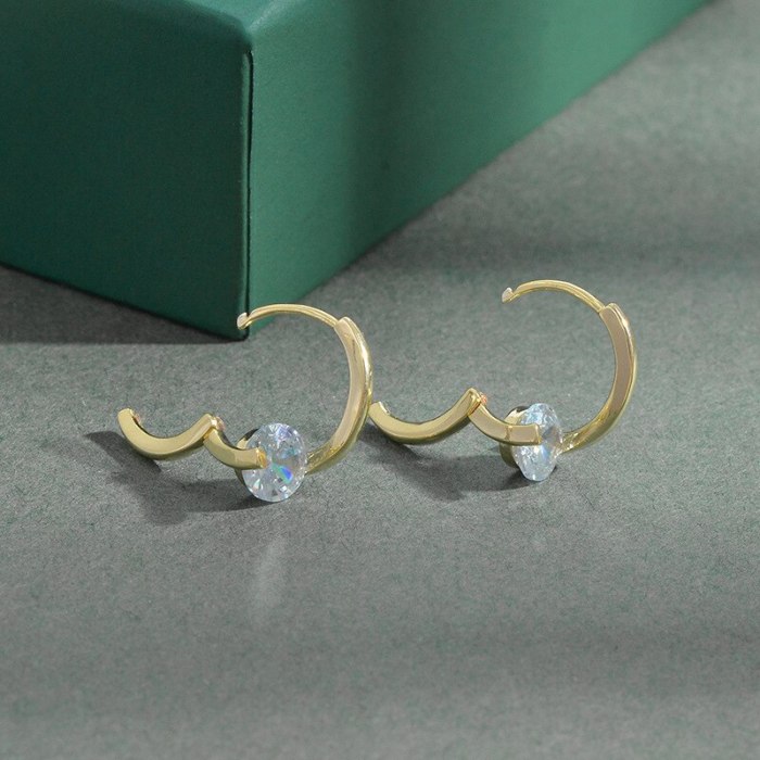Korean Style Affordable Luxury Fashion Elegant Ear Clip Women's High-Grade Super Flash Zircon Earrings Korean Earrings Wholesale