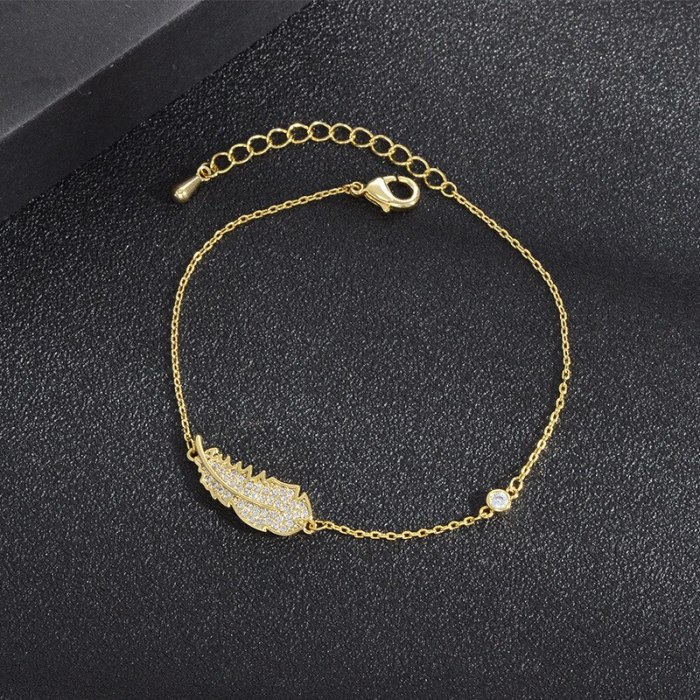 Electroplated 14K Gold Micro Inlaid Zircon Full Diamond Bracelet Female European and American Fashion Ins Style Jewelry