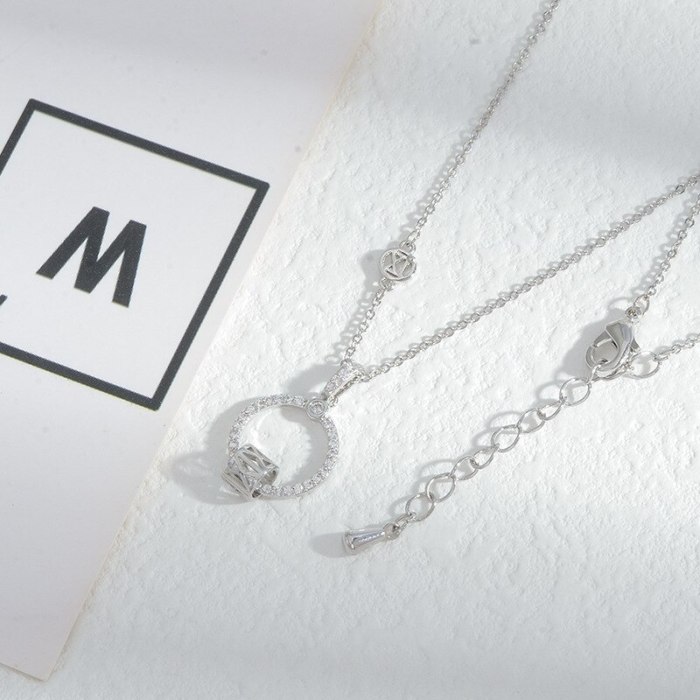 New Micro Zircon-Laid Necklace Female Niche Design All-Match Clavicle Chain Jewelry Wholesale
