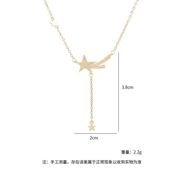 New Micro-Inlaid Diamond XINGX Necklace Female Niche Design Tassel Clavicle Chain Fashion All-Match Necklace Fashion