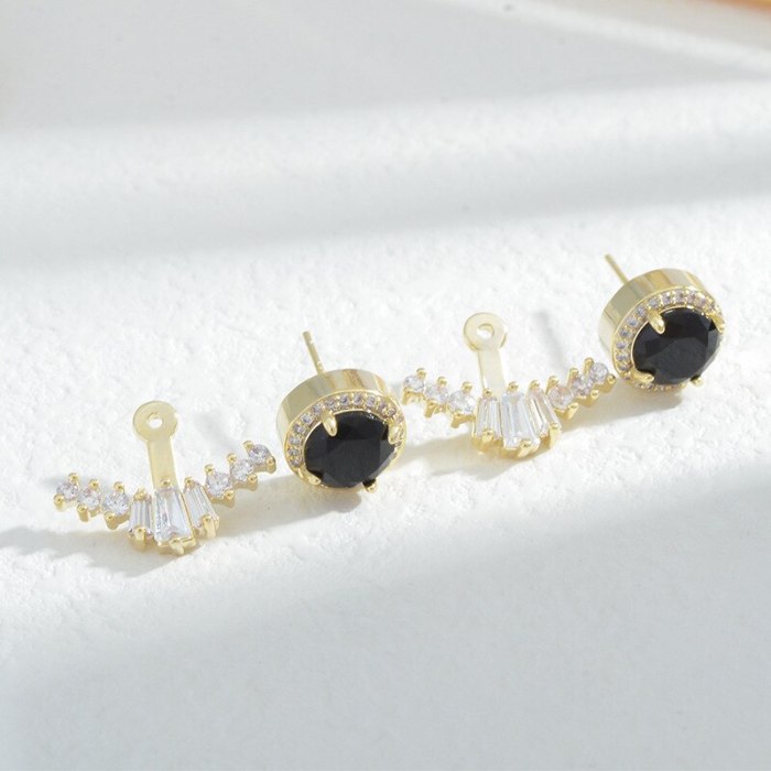 Korean  Zircon Stud Earrings for Women Sterling Silver Needle Korean Fashion Earrings Personality Wild Earrings