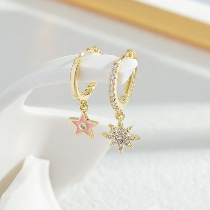 Korean Style Fashion Three-Piece Set Combination Earrings Female Three Pairs Eight Awn Star Moon Earring Ornament Wholesale 1049