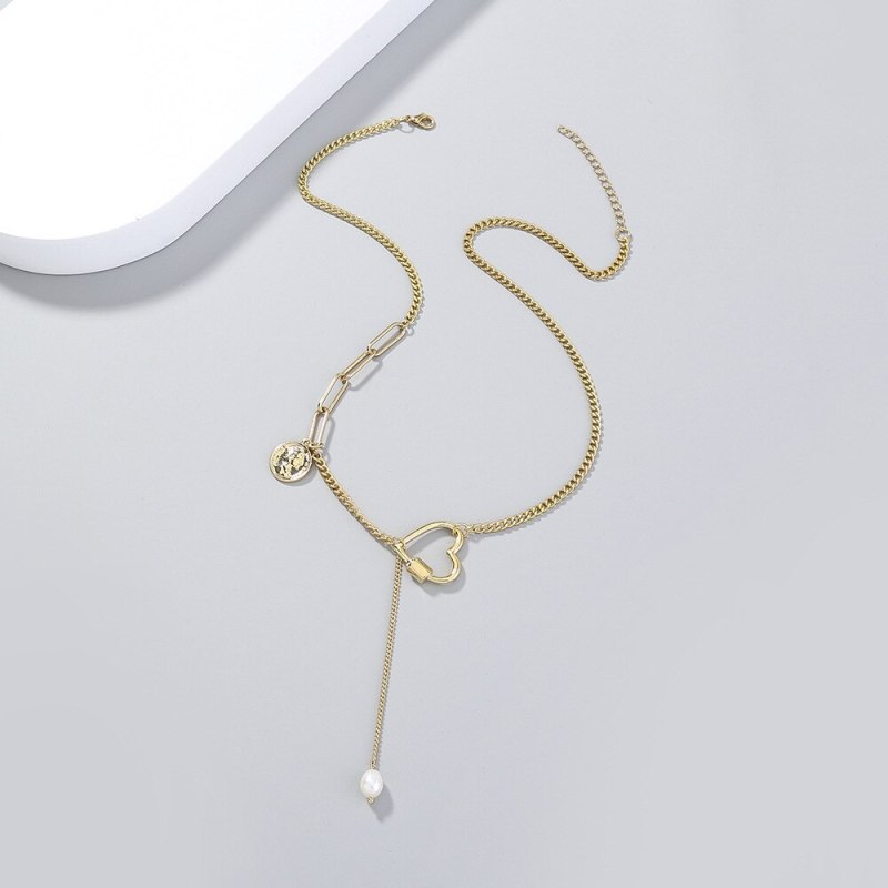 Cross Border Fashionable Golden People First Brand Natural Pearl Long Pendant Necklace Niche Multi-Layer Necklace Ornament