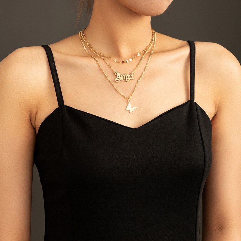 Cross-Border Hot Vintage Chain Necklace For Women Ins Simple Cold Style Necklace All-Matching Clavicle Chain Jewelry
