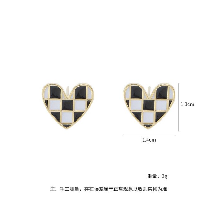 Sterling Silver Needle Oil Drop Peach Heart Stud Earrings For Women Niche Design Earrings 2021 New Ornament