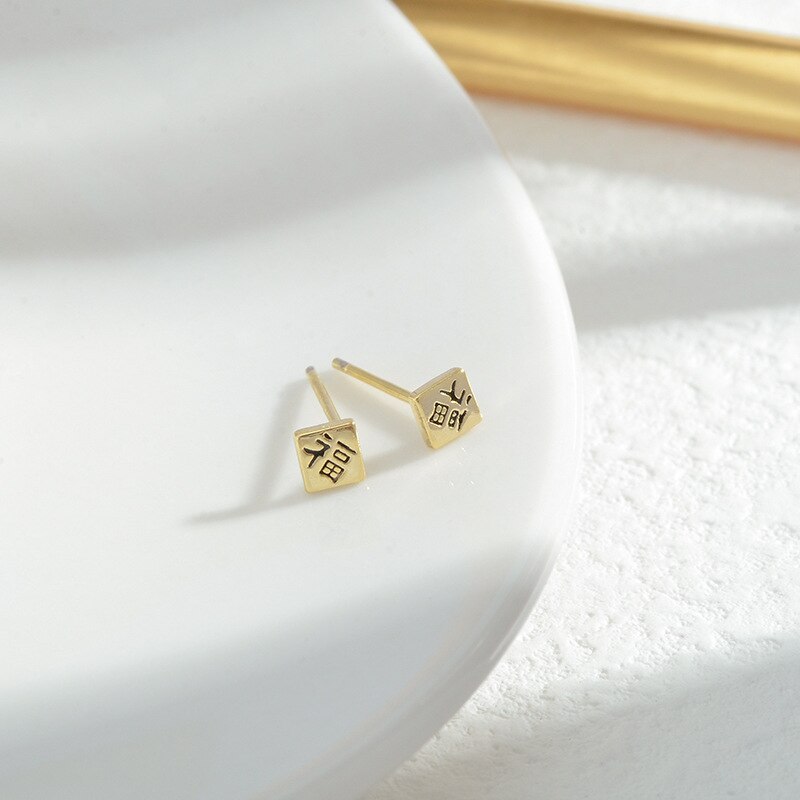 Sterling Silver Needle Fashion Three-Piece Set Combination Stud Earrings Female One Card Three Pairs Earrings