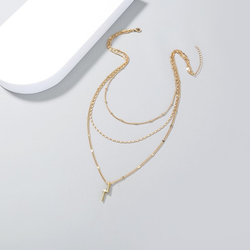 FashionRetro Clavicle Chain Fashion New Women's Multi-Layer Personality Lightning Pendant Necklace Ornament