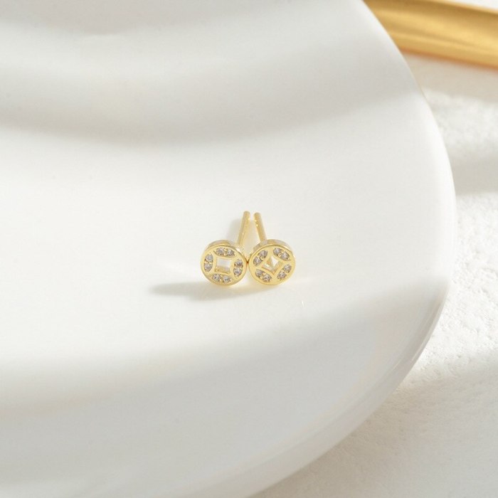 Sterling Silver Needle Fashion Three-Piece Set Combination Stud Earrings Female One Card Three Pairs Earrings