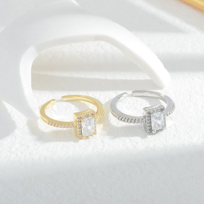 INS Ring Simple Fashionmonger Internet-Famous Index Finger Ring Special-Interest Design Micro Inlaid Zircon Tail Ring Ring