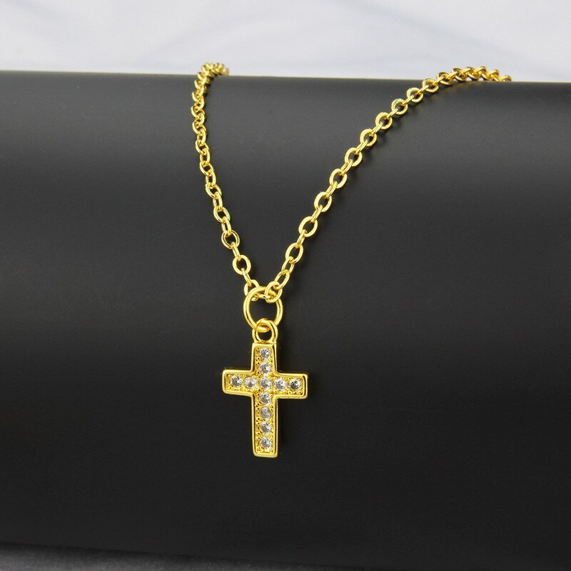 INS New Combination Titanium Steel Necklace Cross Tag Accessories Simple Pendant