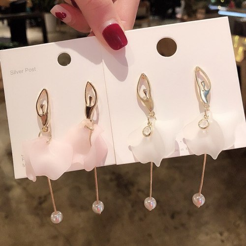 Wholesale 925 Silver Needle Dancing Little Girl Earrings Long Tassel Earrings Jewelry for Women