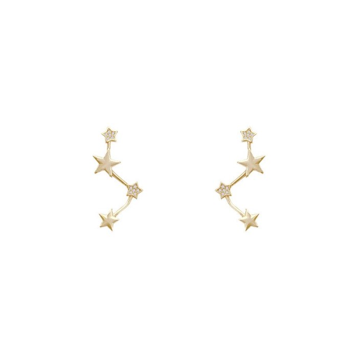 Sterling Silver Needle Geometric Starry Earrings for Women  wholesale  earings fashion