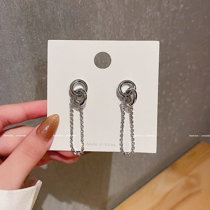 Wholesale New Chain Hoop Earrings Female Stud Drop Earrings Dropshipping Jewelry Fashion