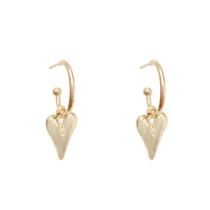 Wholesale Sterling Silver Needle Drop-Shaped Love Pendant Earrings Female Stud Earrings Dropshipping