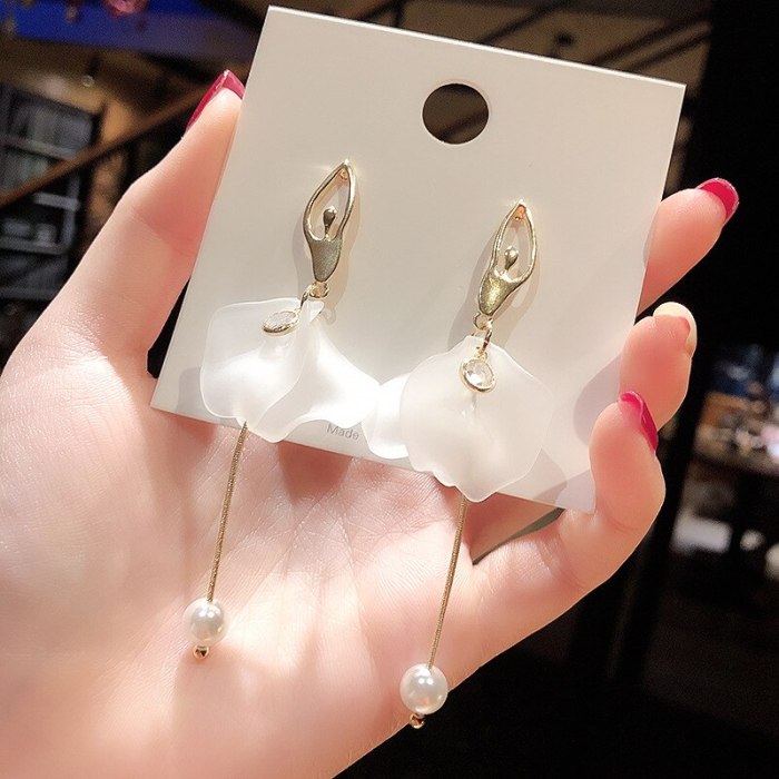Wholesale 925 Silver Needle Dancing Little Girl Earrings Long Tassel Earrings Jewelry for Women