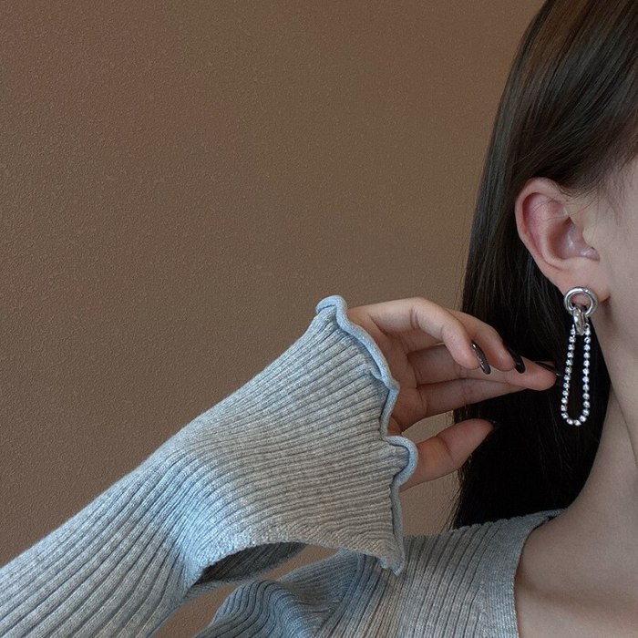 Wholesale New Chain Hoop Earrings Female Stud Drop Earrings Dropshipping Jewelry Fashion