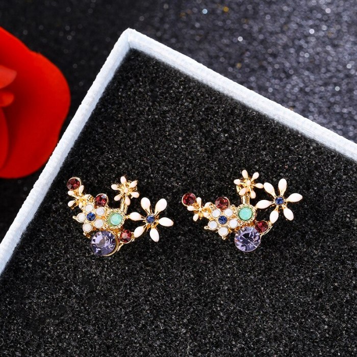 Wholesale Tassel Earrings Sterling Silver Needle Flower Stud Earrings Pearl Earrings for Women Dropshipping