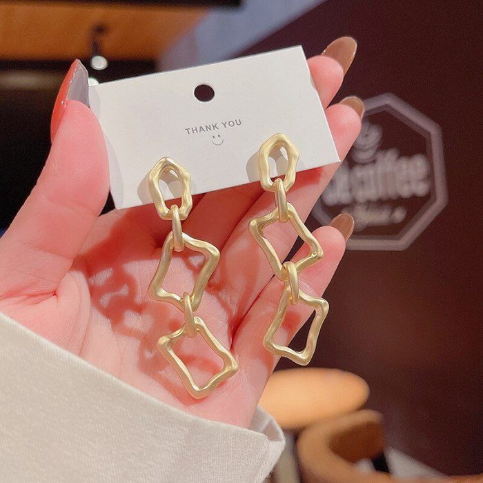Wholesale Sterling Silver Needle Long Irregular Geometric Earrings for Women Dropshipping Jewelry Fashion