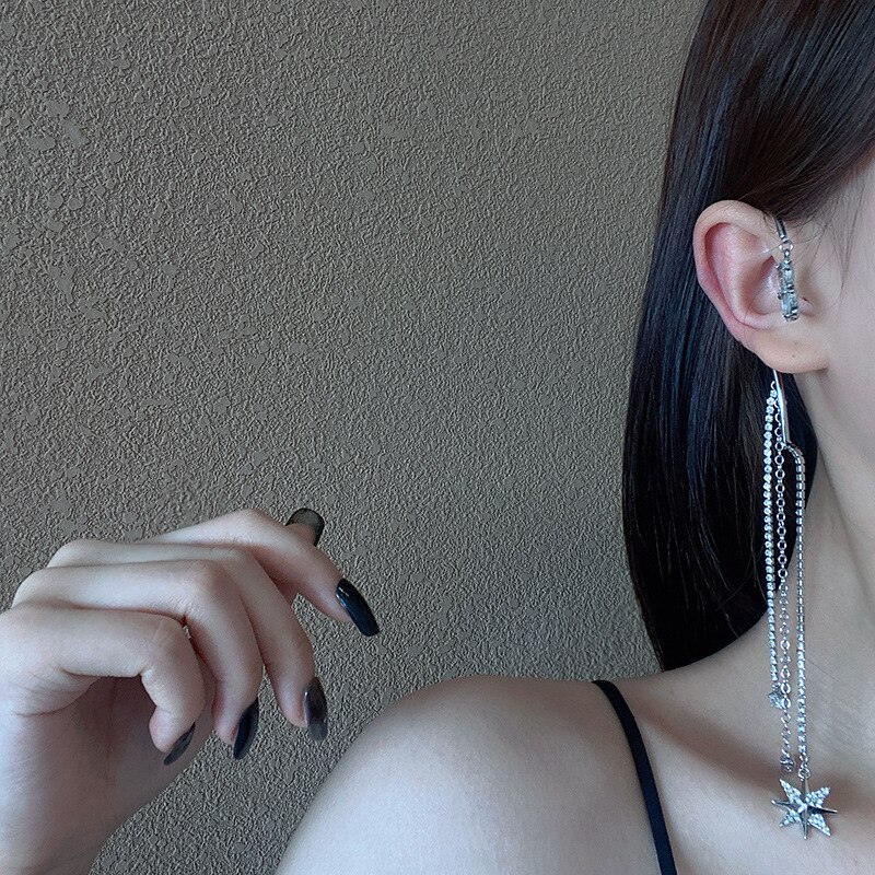 New Zircon Ear Hanging Full Diamond Long Tassel XINGX Pendant Earrings Wholesale