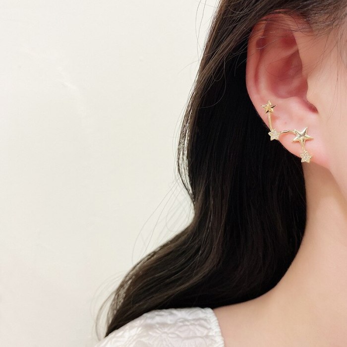 Sterling Silver Needle Geometric Starry Earrings for Women  wholesale  earings fashion