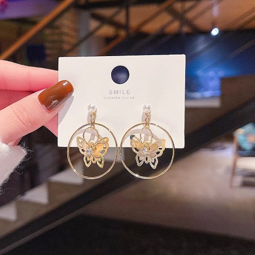 Wholesale New Circle Butterfly Earrings for Women Earrings Dropshipping