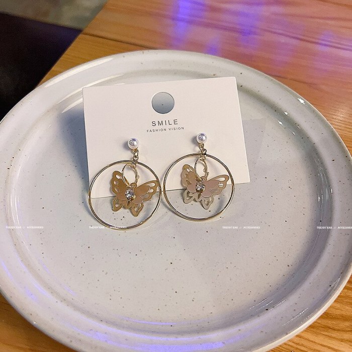 Wholesale New Circle Butterfly Earrings for Women Earrings Dropshipping