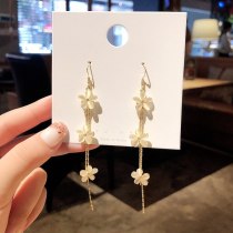 wholesale Flower Earrings Long Tassel Silver Pin Eardrops Stud  Drop Earrings