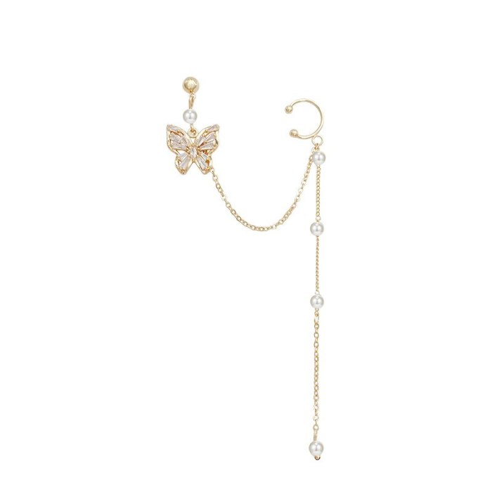 Wholesale Sterling Silver Pin Butterfly Zircon Earrings Female Chain Stud Earrings Wholesale Jewelry Gift