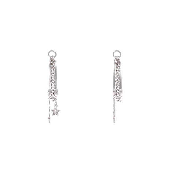 Wholesale Sterling Silver Pin Full Diamond Pin Long Earrings Tassel Fashion Earrings Ear Studs Jewelry Gift