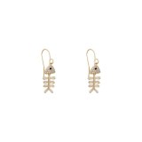 Wholesale Fishbone Earrings Female Zircon Ear Studs Earrings Sterling Silver Pin Ear Hook Jewelry Gift