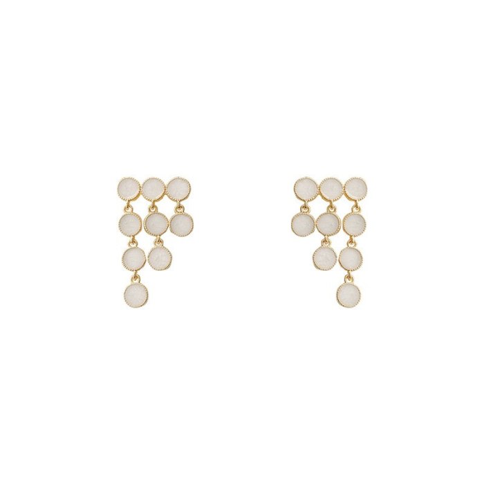 Wholesale Tassel round Ring Earrings Women's Sterling Silver Pin Fashion Stud Earrings Jewelry Gift