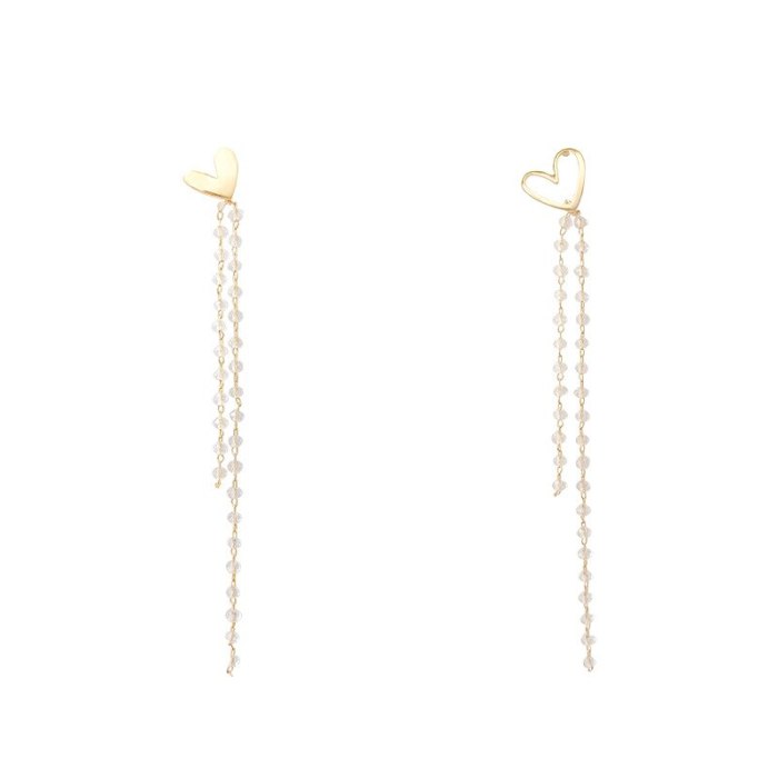 Wholesale Sterling Silver Pin Long Crystal Tassel Earrings Women's Drop Earrings Jewelry Gift