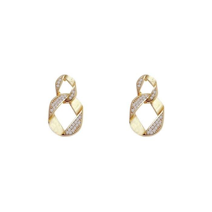 Wholesale 925 Silver Pin Copper Zircon Geometric Earrings Ear Studs Jewelry Gift