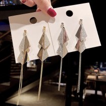 Wholesale Long Diamond Tassel Earrings for Women Geometric Ear Studs Earrings Jewelry Gift