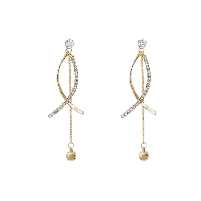 Wholesale 925 Silver Pin Pearl Tassel Earrings Female Long Eardrop Stud Earrings Jewelry Gift