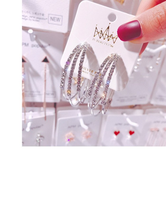 Wholesale C- Type Earrings Ear Ring Metal Earrings Sterling Silver Pin Diamond Stud Earrings Jewelry Gift