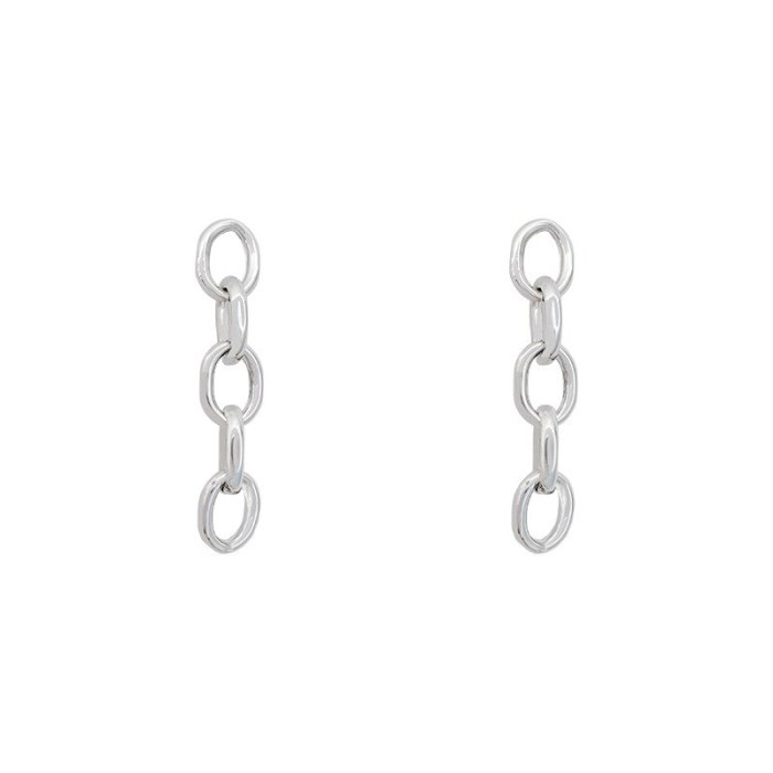 Wholesale Sterling Silver Pin Chain Earrings Women's Hip Hop Style Long Earrings Jewelry Gift