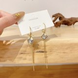 Wholesale Sterling Silver Pin Long Fringe Earrings Sapphire Ear Studs Earrings Jewelry Gift