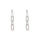 Wholesale 925 Silver Pin Zircon Long Earrings Geometry Rectangle Eardrop Earring Jewelry Gift
