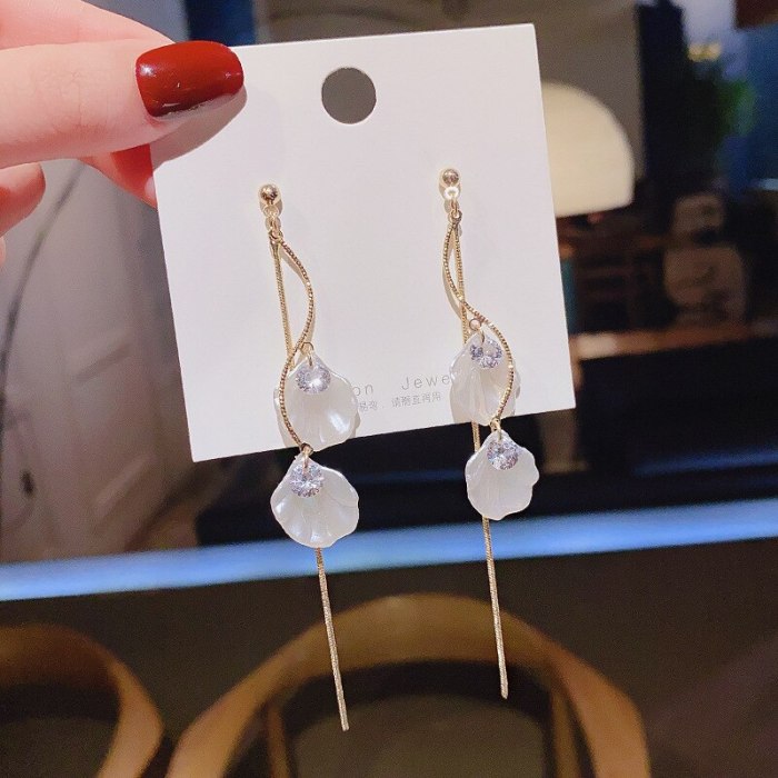 Wholesale Sterling Silver Pin Fringed Zircon Pearl Earrings Baroque Earrings Jewelry Gift