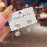 Wholesale Sterling Silver Pin Copper Zircon Earrings for Women One Style for Dual-Wear Fashion Studs Earrings Jewelry Gift