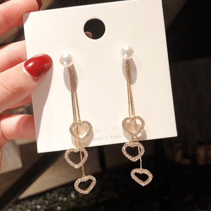 Wholesale Pearl Stud Earrings Tassel Long Earrings Women Wholesale Jewelry Gift