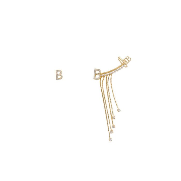 Wholesale Letter Asymmetric Earrings for Women Sterling Silver Pin Ear Studs Earrings Jewelry Gift