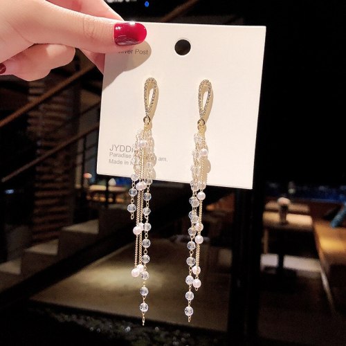 Wholesale 925 Silver Pin Long Pearl Earrings Stud Earrings for Women Jewelry Gift