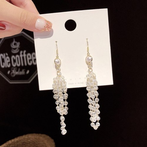 Wholesale Crystal Tassel Earrings New Long Eardrop Earring for Women Jewelry Gift