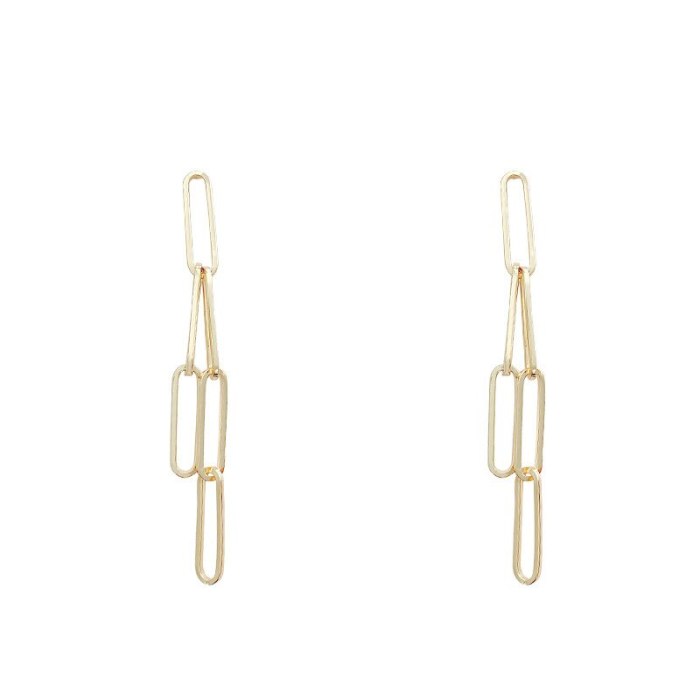 Wholesale Long Fringe Earrings Women's 925 Silver Pin Geometric Chain Stud Earrings Jewelry Gift